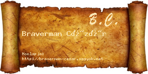 Braverman Cézár névjegykártya